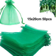 50pcs Fruit Protection Bags Pest Control Anti-Bird Garden Netting Bags Strawberry Grapes Fruit Protection Nylon Mesh Bag