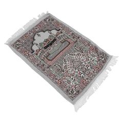 Muslim Prayer Rug Portable Cotton Mat with Embroidery Islamic Blanket for Home and Travel Use